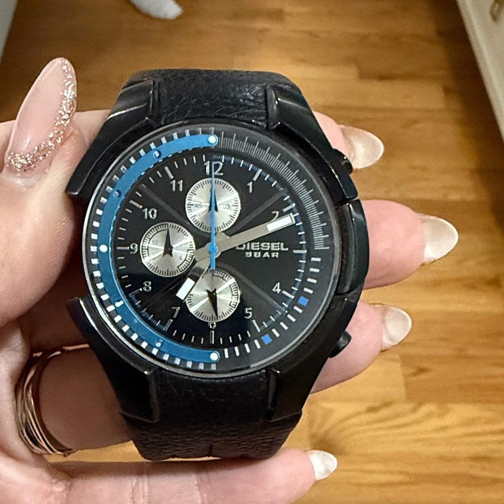 Diesel Black and Blue Dial Watch